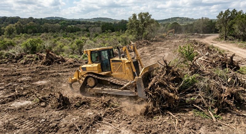 Bulldozer Clearing in Gwinnett County, GA